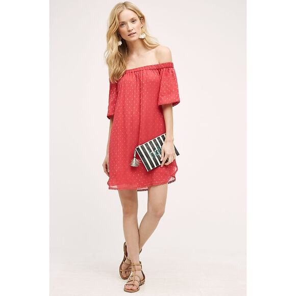 Anthropologie Tryb Andorra Off-Shoulder Mini Dress - Picture 1 of 11